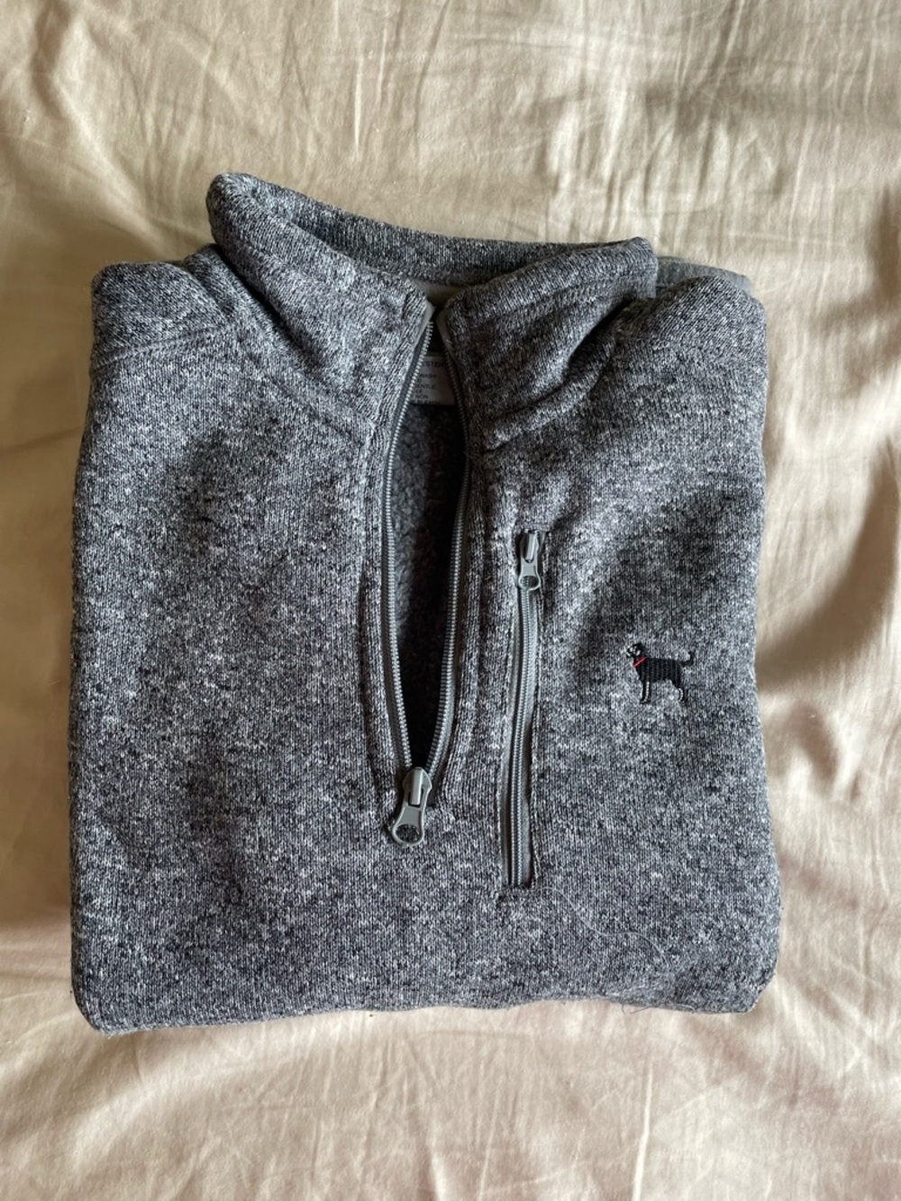 The Black Dog Kid’s Gray Quarter-Zip Fleece Sweater with Chest Pocket